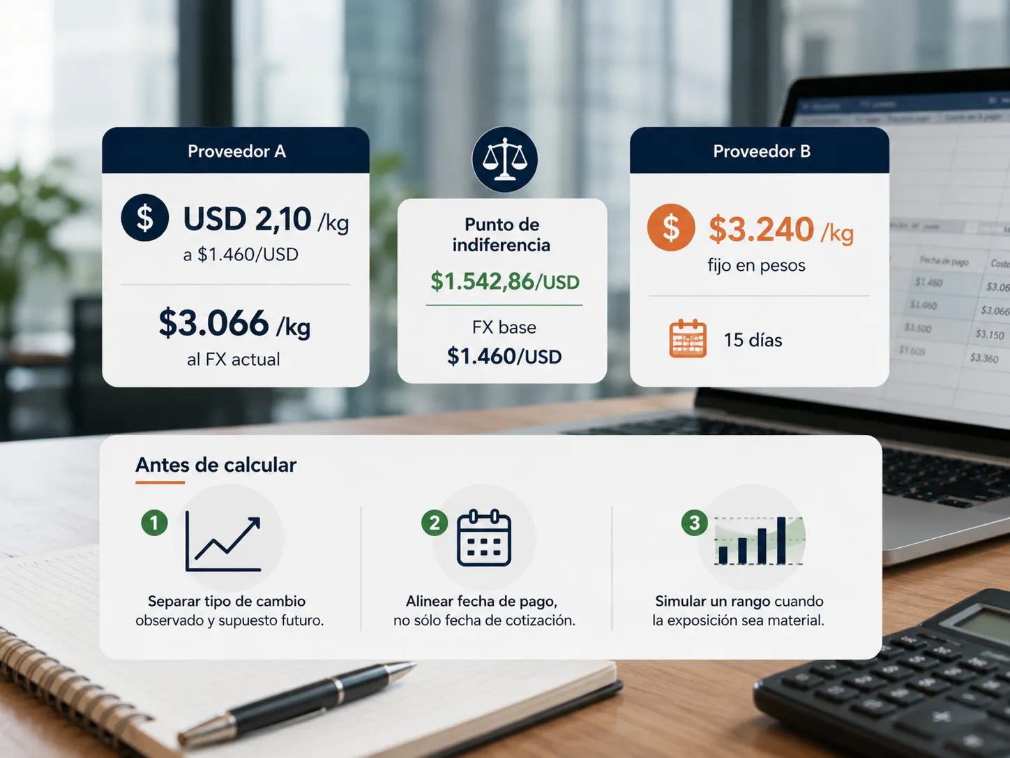 Cómo comparar proveedores en monedas diferentes