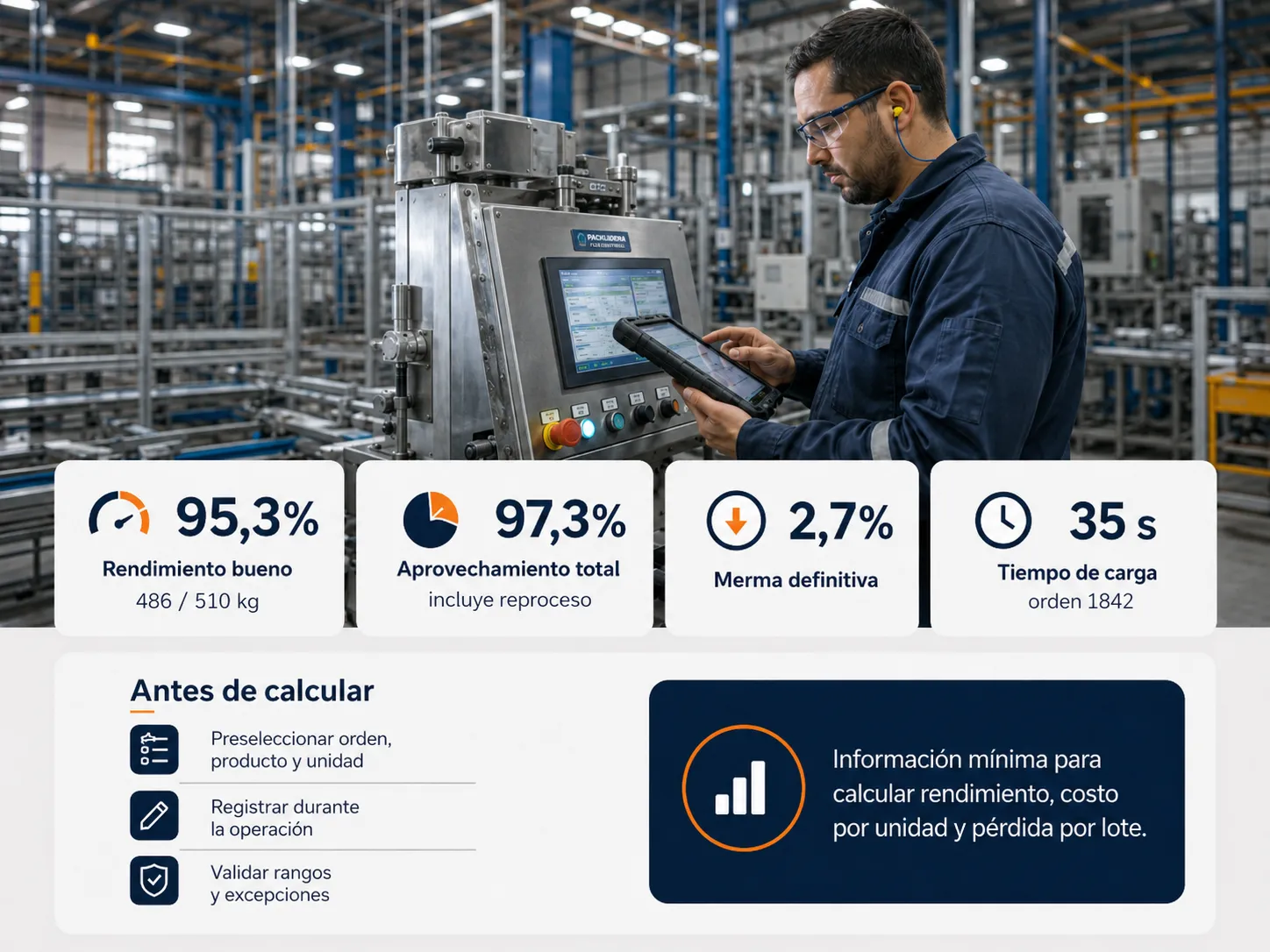 Qué datos debería registrar un operario para mejorar los costos